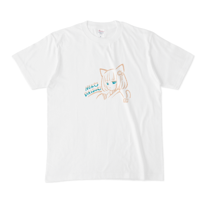 NEKO DAISUKI「きものNEKO」Tシャツ - M - 白