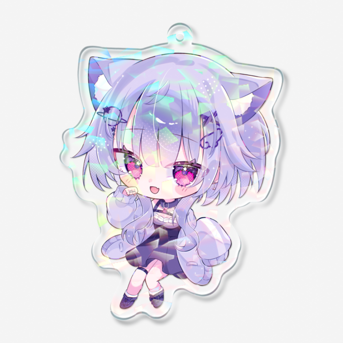 ホログラムアクリルキーホルダー - 70 × 70mm