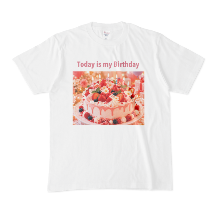 Tシャツ - M - 白- ピンク文字