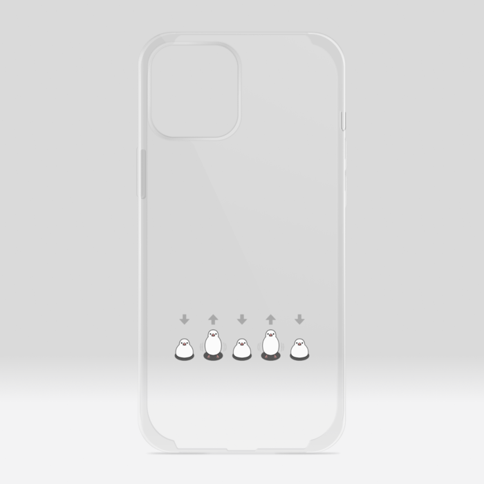 クリアiPhoneケース 白文鳥(濃色用) iPhone 12ProMax
