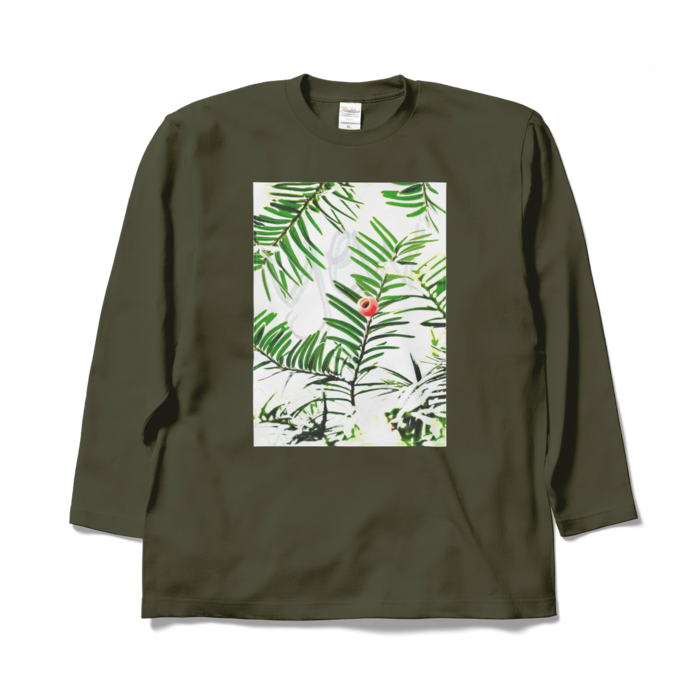 【文字あり】ロングスリーブTシャツ - XL - アーミーグリーン