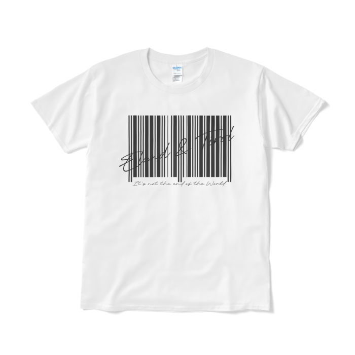 白Tシャツ(短納期) - L - 黒バーコード