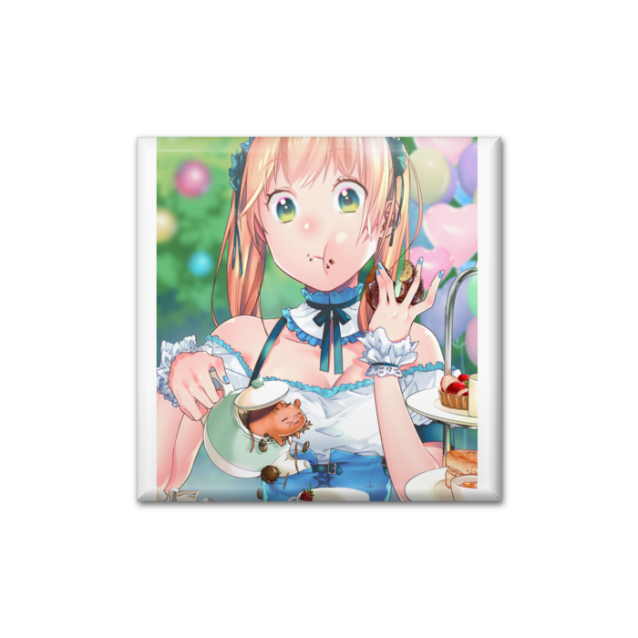 缶バッジ 四角形40mm 子 カイケツゲッカ Booth