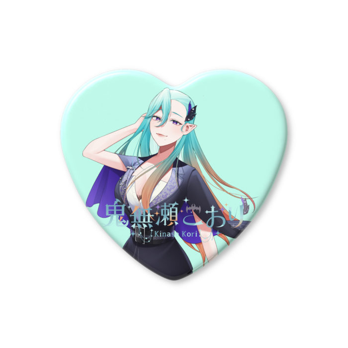 ハート缶バッジ - 52.5 × 57mm