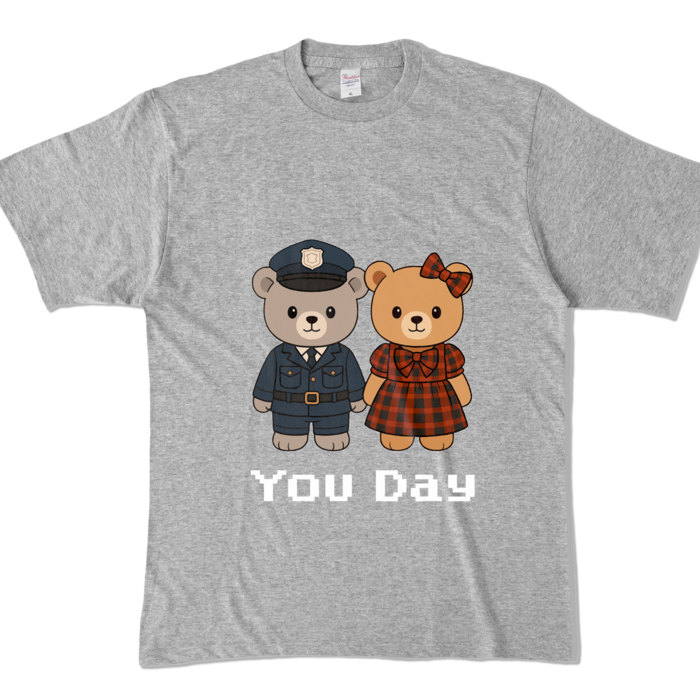 カラーTシャツ - XL - 杢グレー (濃色)   - 文字ホワイト