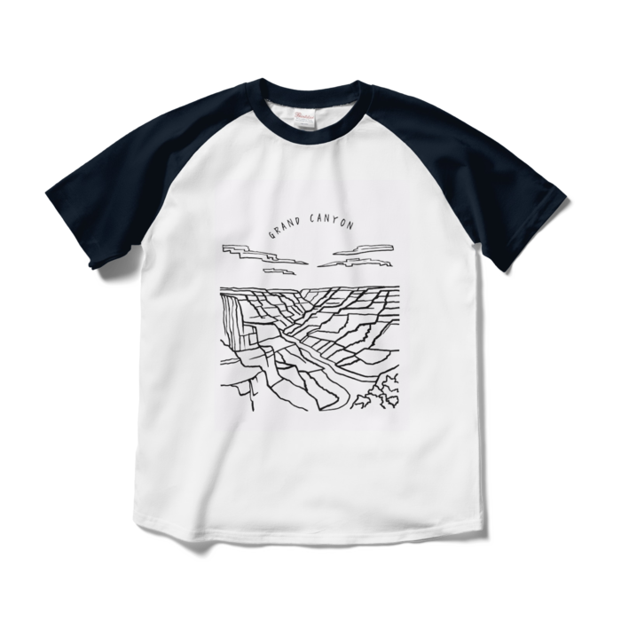 ラグランTシャツ - M - ホワイト×ネイビー