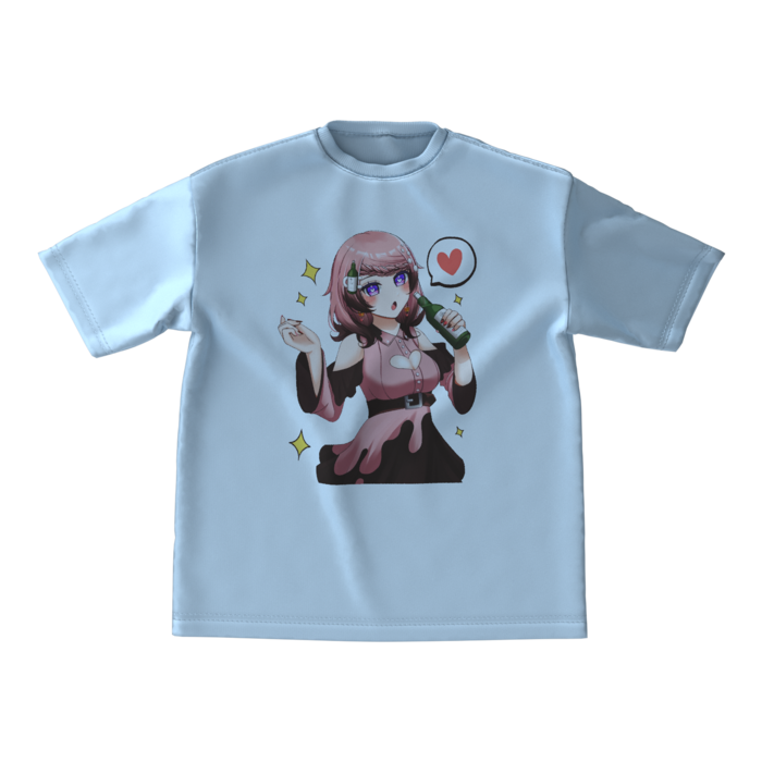 アシッドブルー　酔いどれTシャツ - M - 
