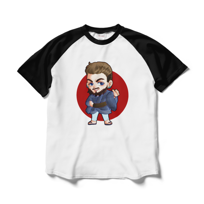 ラグランTシャツ - L - ホワイト×ブラック