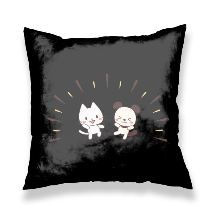 クッションカバー　カラー×黒色（ブラック）