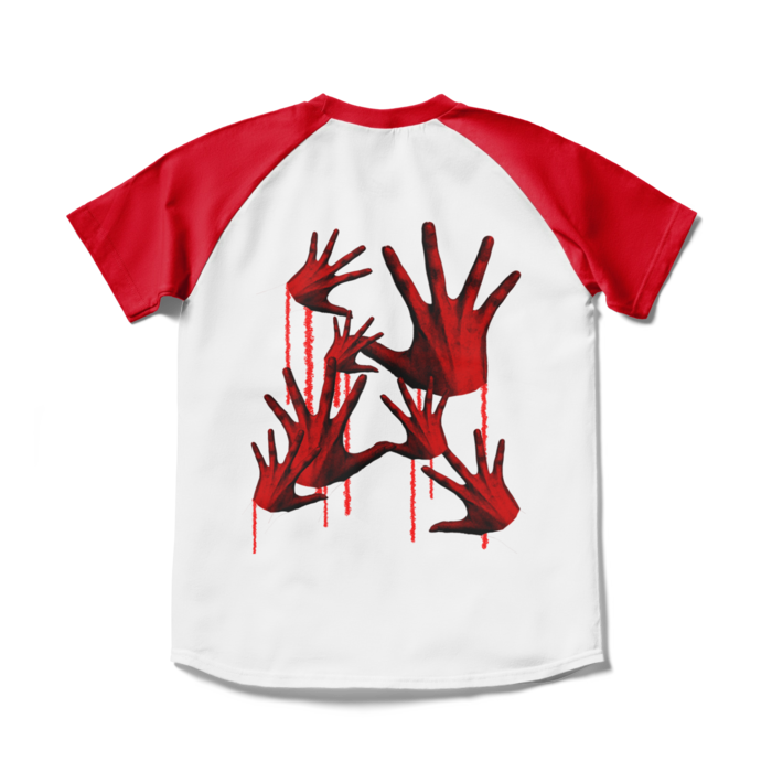 ラグランTシャツ - S - ホワイト×レッド