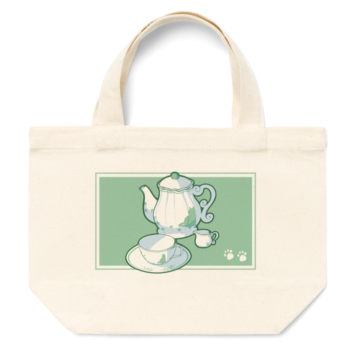 TeaTimeトート/ねこS(グリーン)