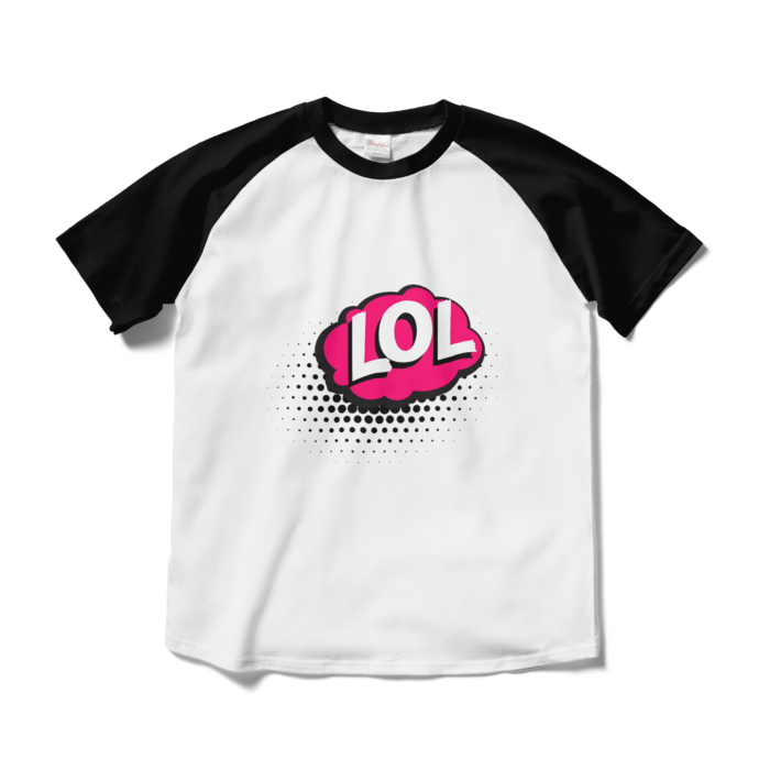 ラグランTシャツ - M - ホワイト×ブラック