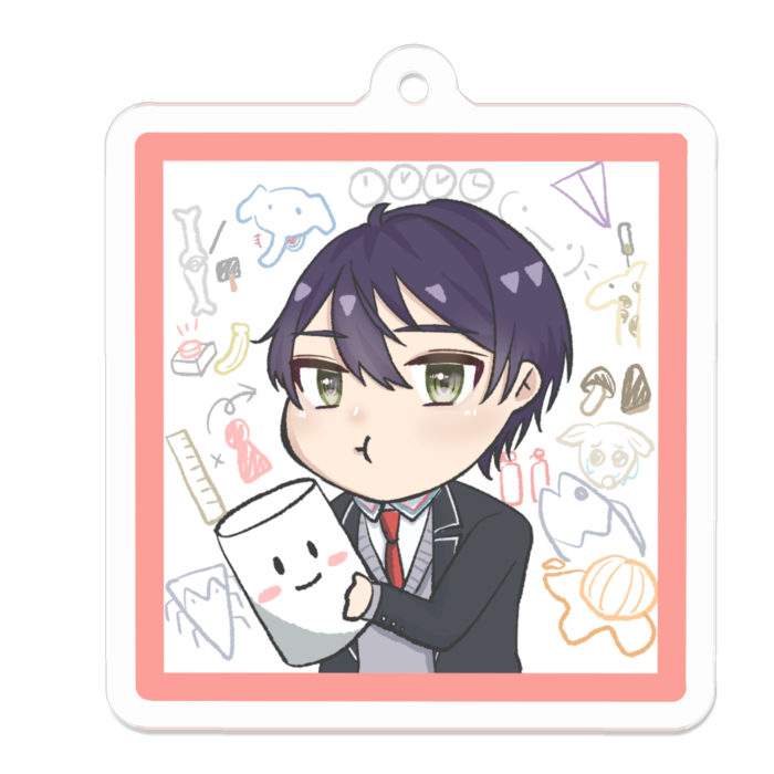 アクリルキーホルダー（コーティング） - 50 x 50 (mm)