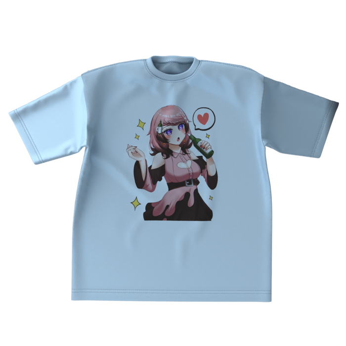 アシッドブルー　酔いどれTシャツ - XL - 