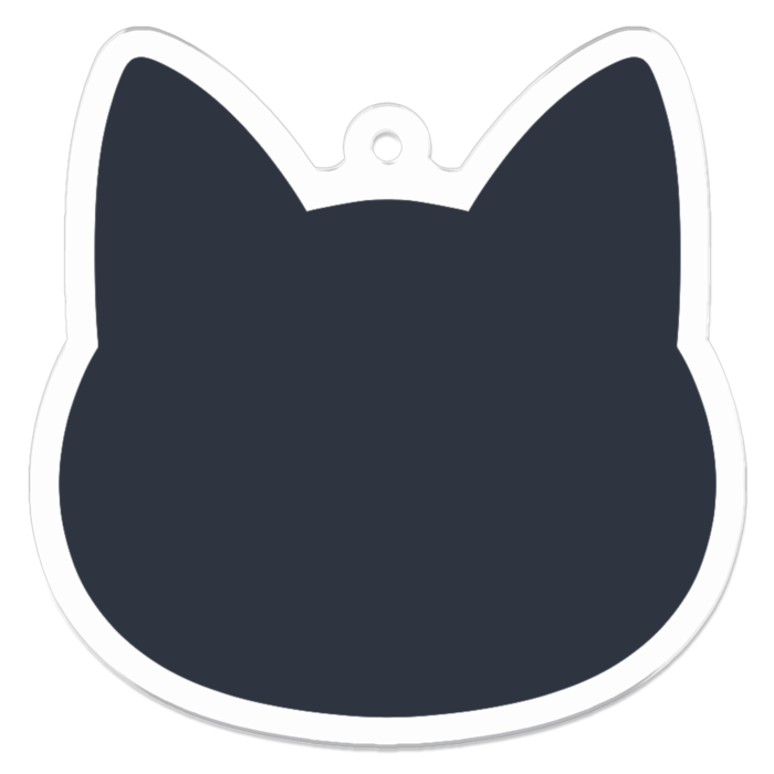 シンプルにゃんこのアクリルキーホルダー【クロ】
