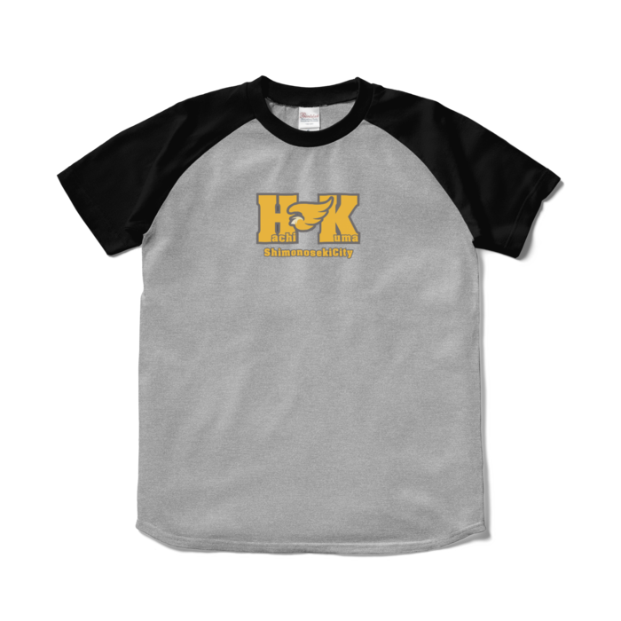 ラグランTシャツ - S - 杢グレー×ブラック