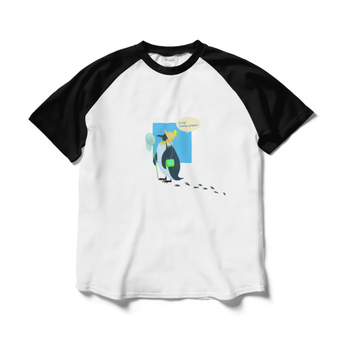 ラグランTシャツ - L - ホワイト×ブラック(1)