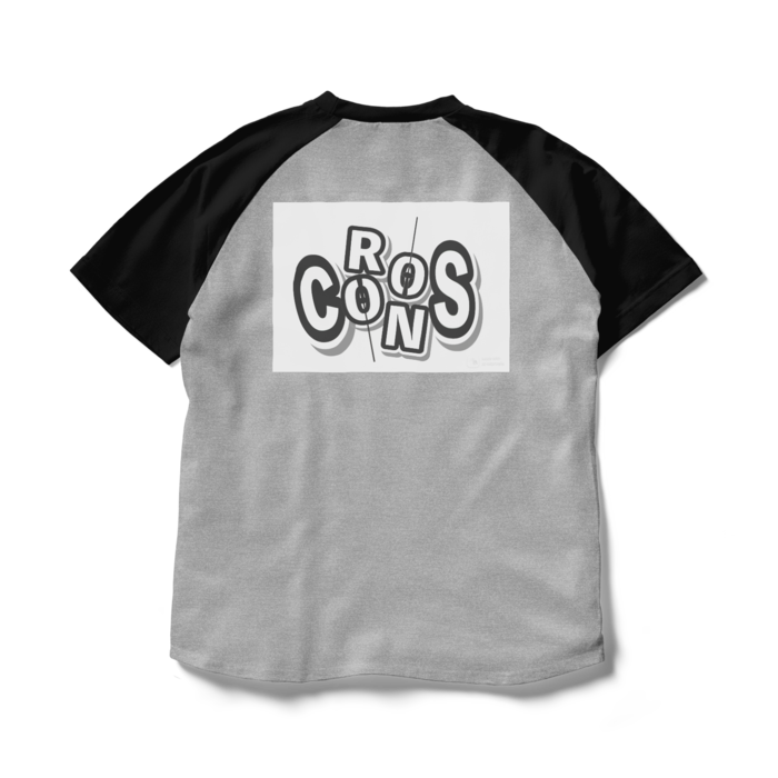 ラグランTシャツ - L - 杢グレー×ブラック