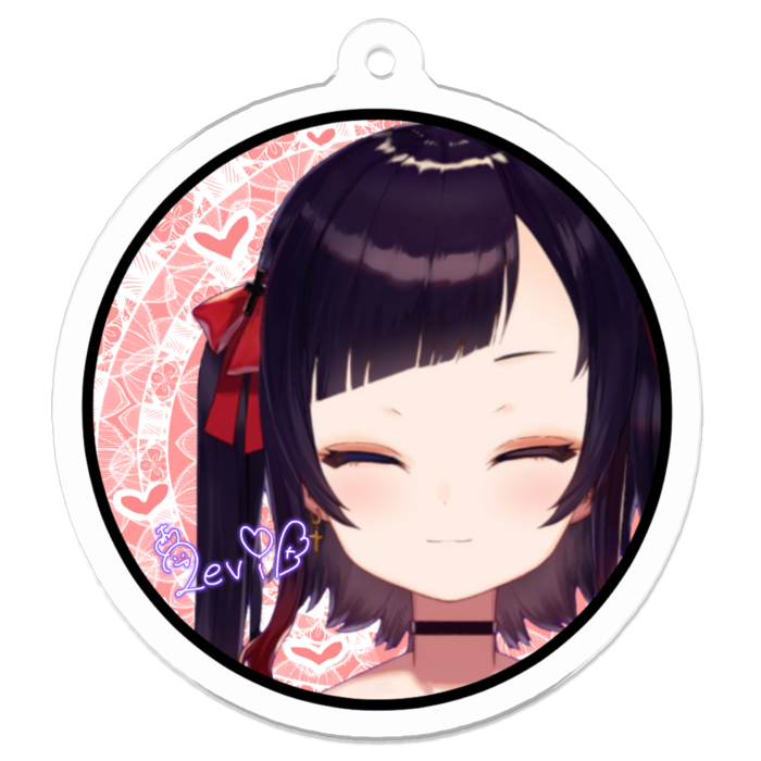 【桃】漆黒キーホルダー