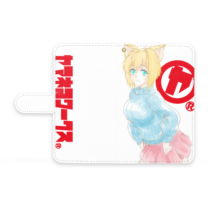 手帳型Androidケース - M - ストラップ穴 あり