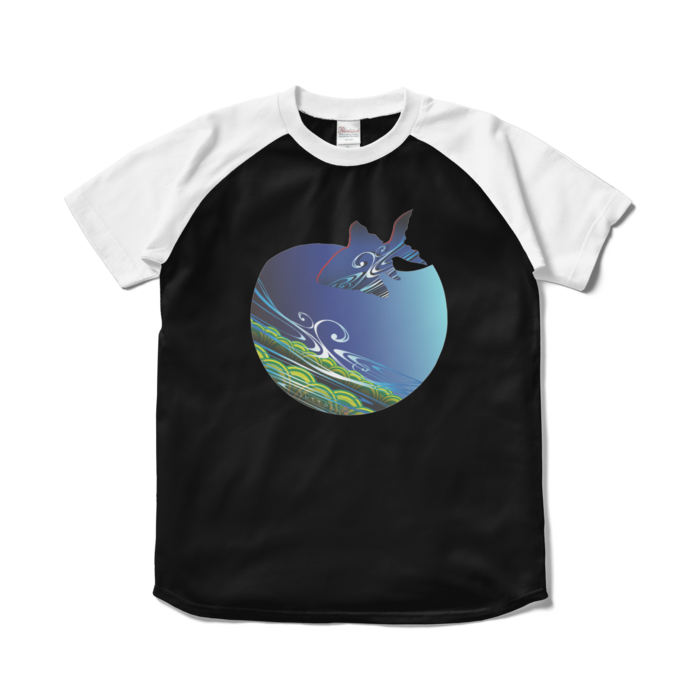 ラグランTシャツ - S - ブラック×ホワイト