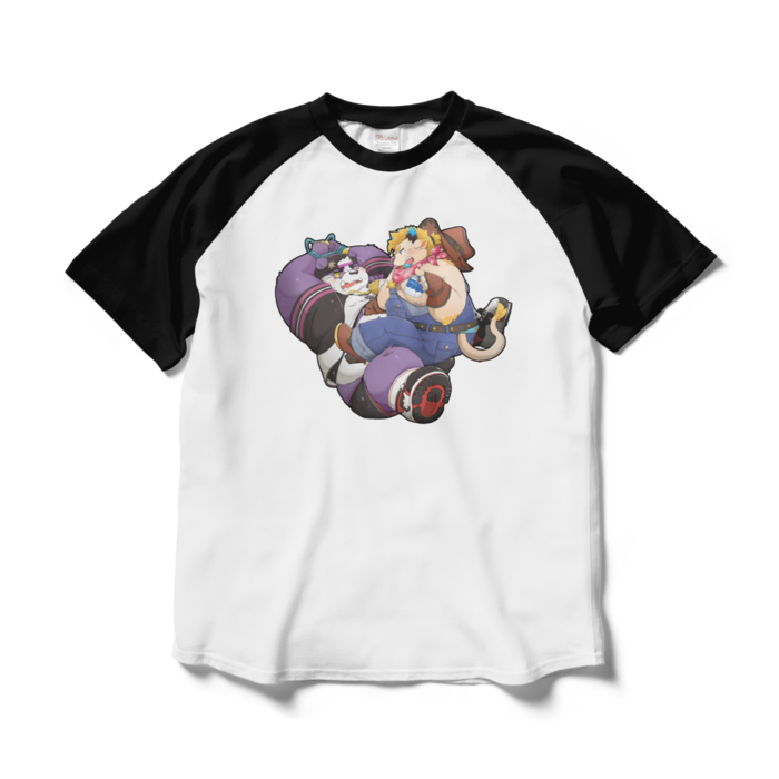 ラグランTシャツ - L - ホワイト×ブラック