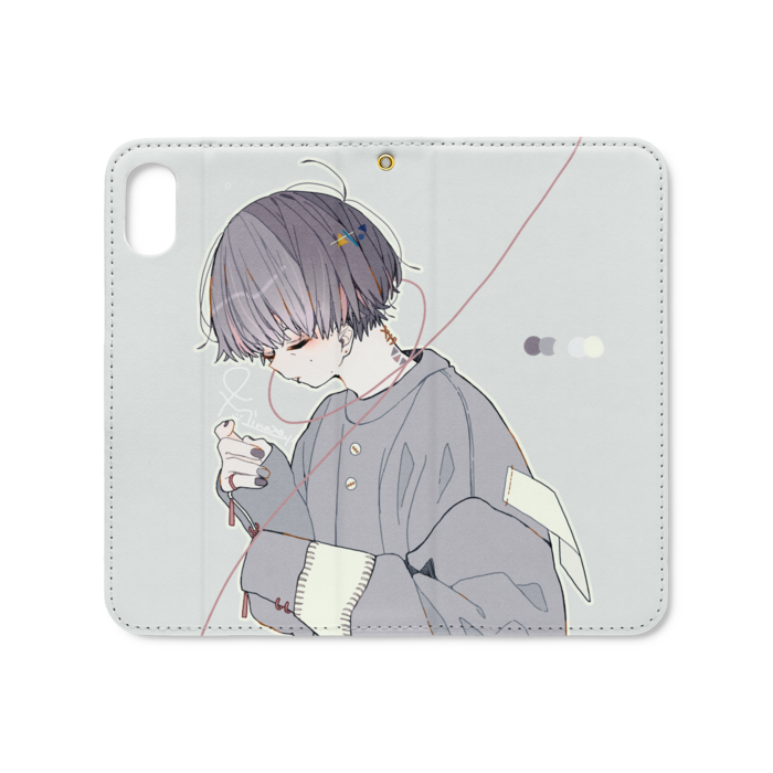 手帳型iPhoneケース（ベルトなし） - iPhone XS / X - ストラップ穴 あり