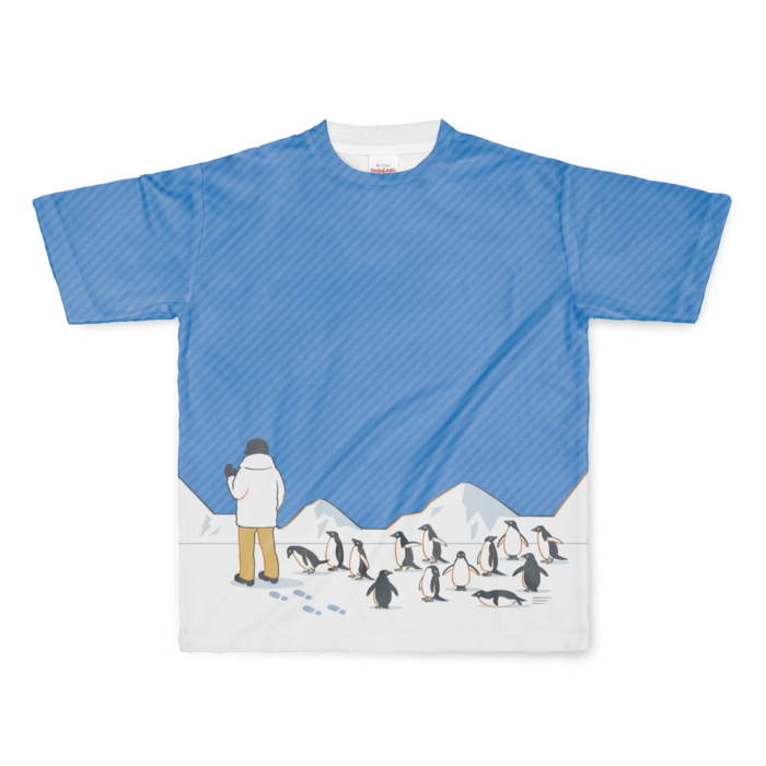 フルグラフィックTシャツ　青色　L