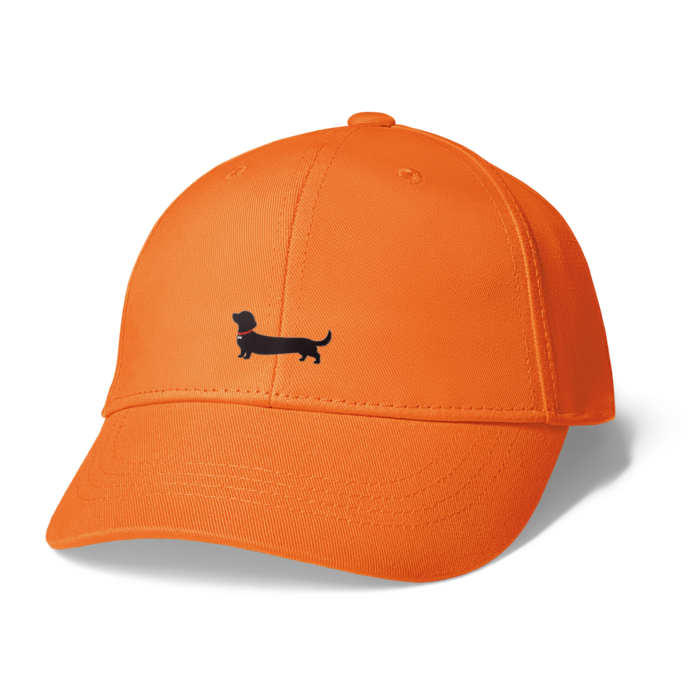  ダックスフンドシルエット キャップ- オレンジ