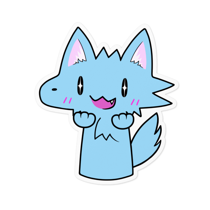 キラキラおおかみくん（ホワイト） - 100 x 100 (mm)