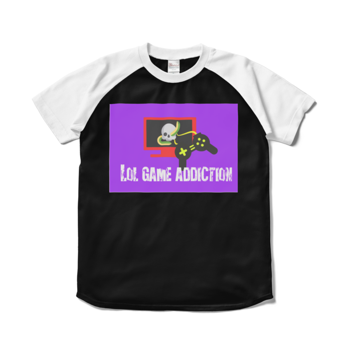 ラグランTシャツ - S - ブラック×ホワイト