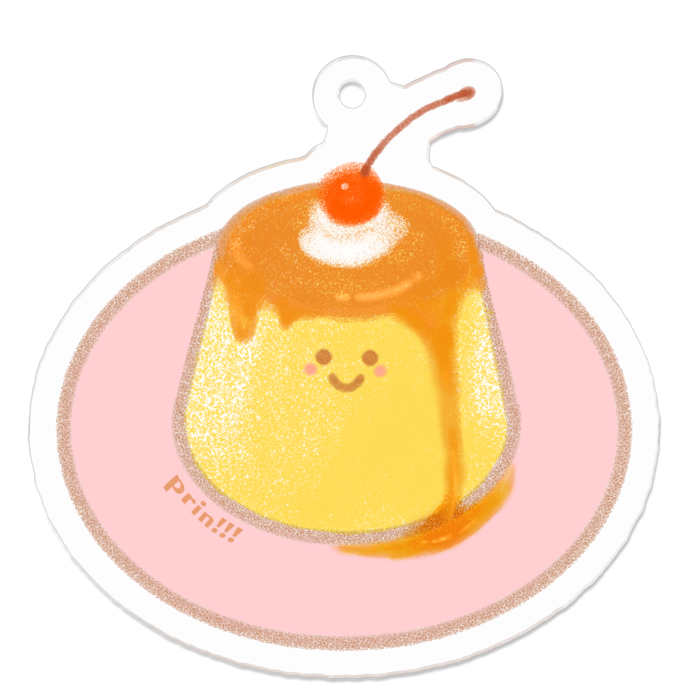 アクリルキーホルダー - 50 x 50 (mm)(ぷりん)