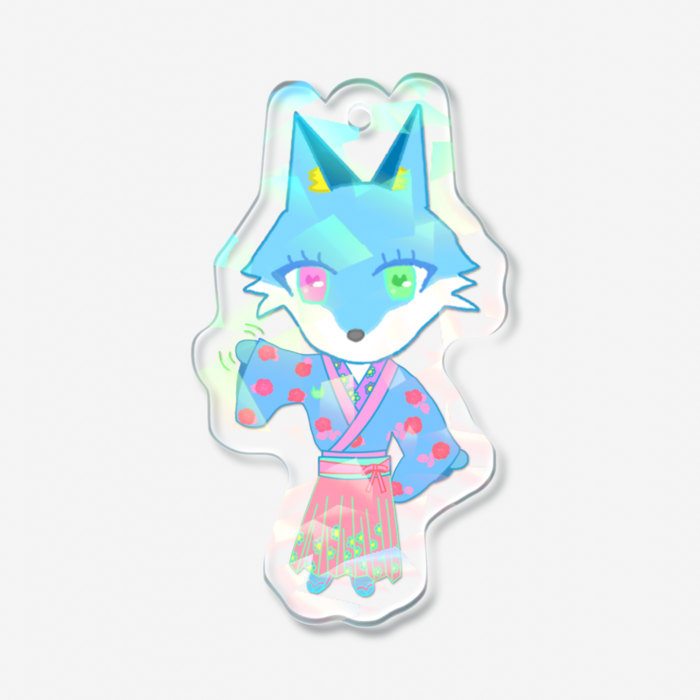 クリスタルホログラムアクリルキーホルダー - 50 × 50mm