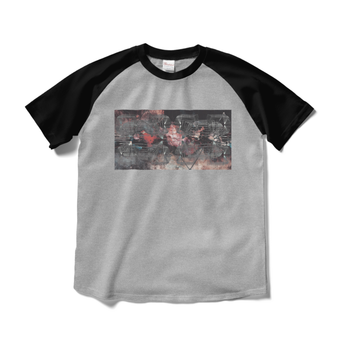 ラグランTシャツ - M - 杢グレー×ブラック