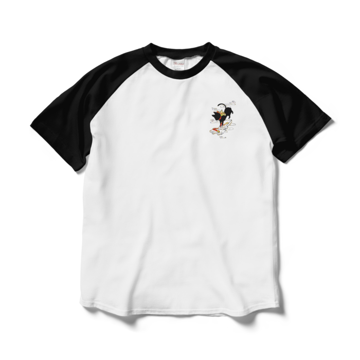 ラグランTシャツ - L - ホワイト×ブラック