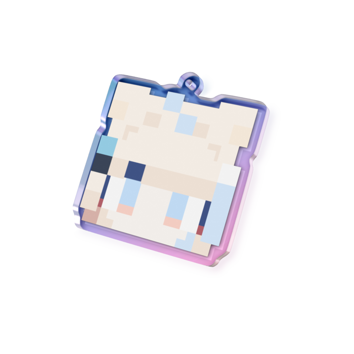 オーロラアクリルキーホルダー - 70 × 70mm