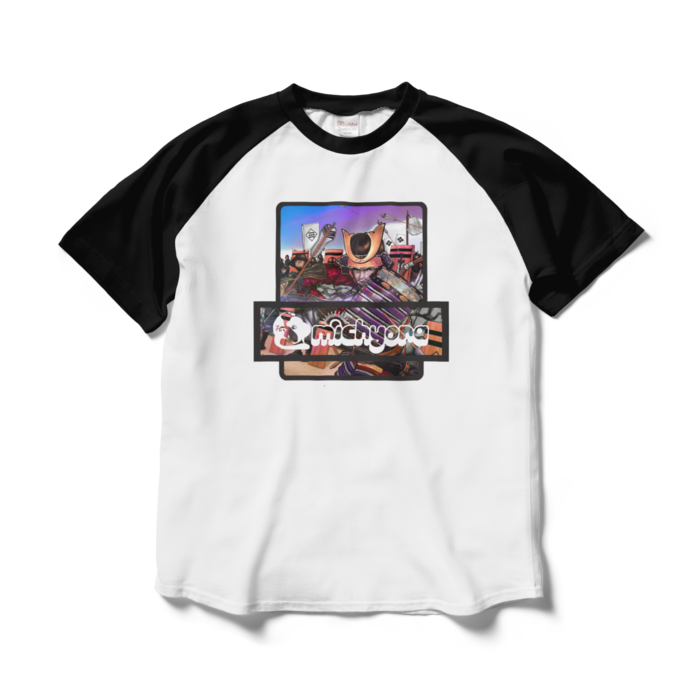 ラグランTシャツ - L - ホワイト×ブラック