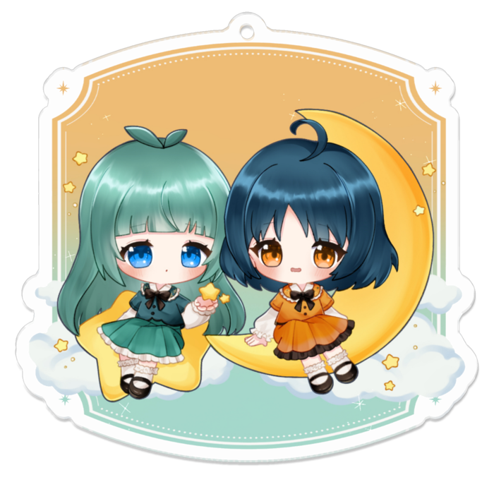 アクリルキーホルダー - 70 x 70 (mm)（照れ顔）