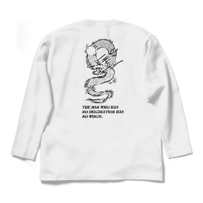 昇り龍2ロングスリーブTシャツ - L - ホワイト