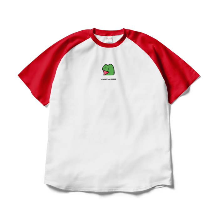 Raglan T-shirt - XL - white x red