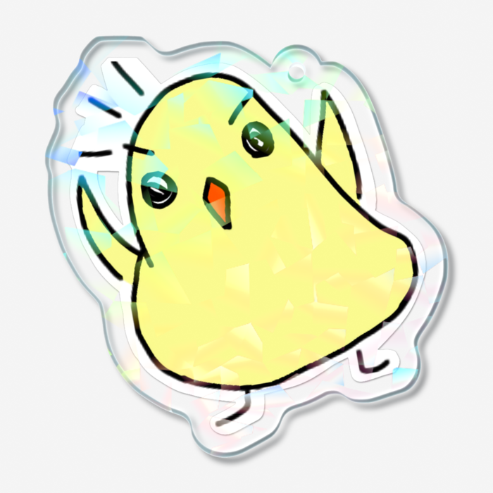 【15】ひよこ(Pi！)・ホログラムアクリルキーホルダー - 50 × 50mm