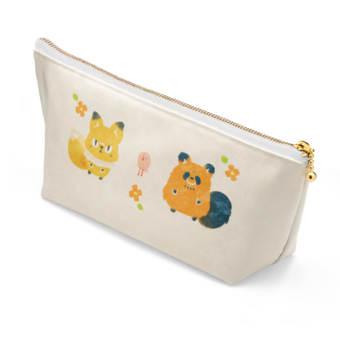 ポーチ - 長さ21.5cm / 高さ10cm - ホワイト