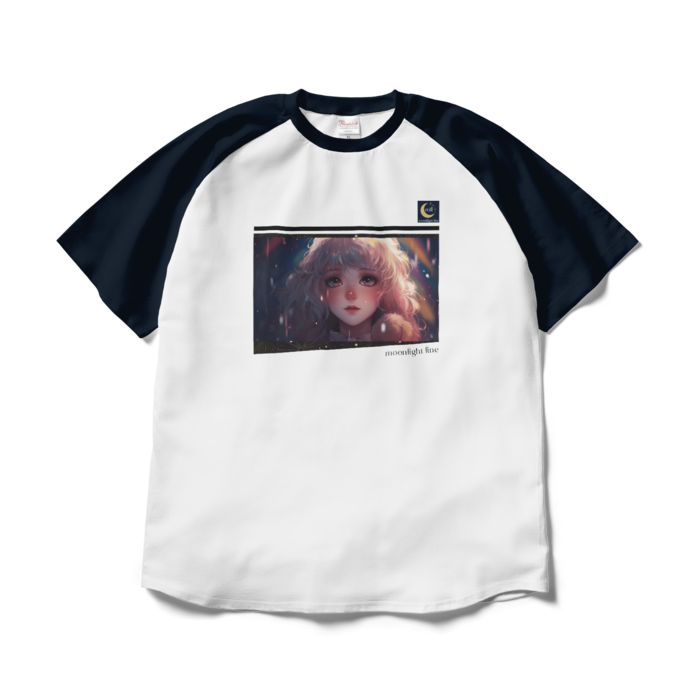 ラグランTシャツ - XL - ホワイト×ネイビー