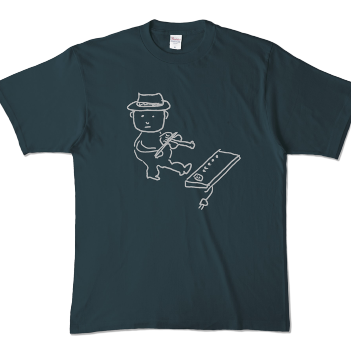 Tシャツ - XL - デニム (濃色)-キャラ大