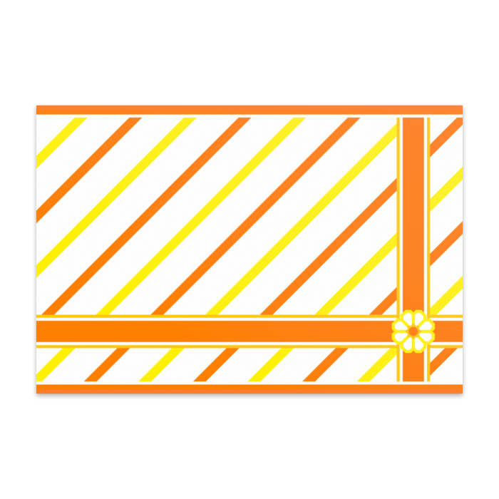 八枚花のラッピング風ポストカード(オレンジ系)