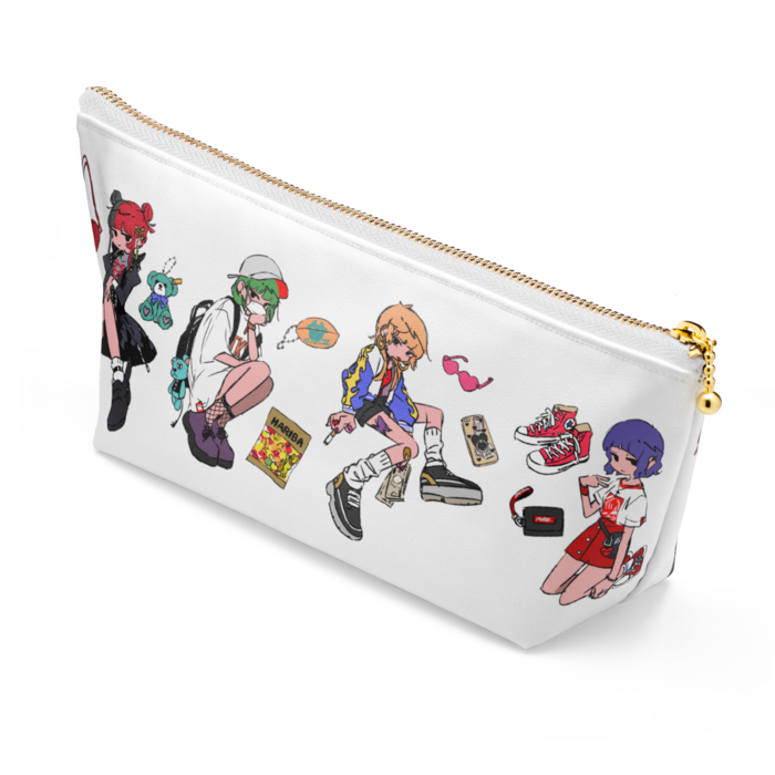 ポーチ - 長さ21.5cm / 高さ10cm - ホワイト