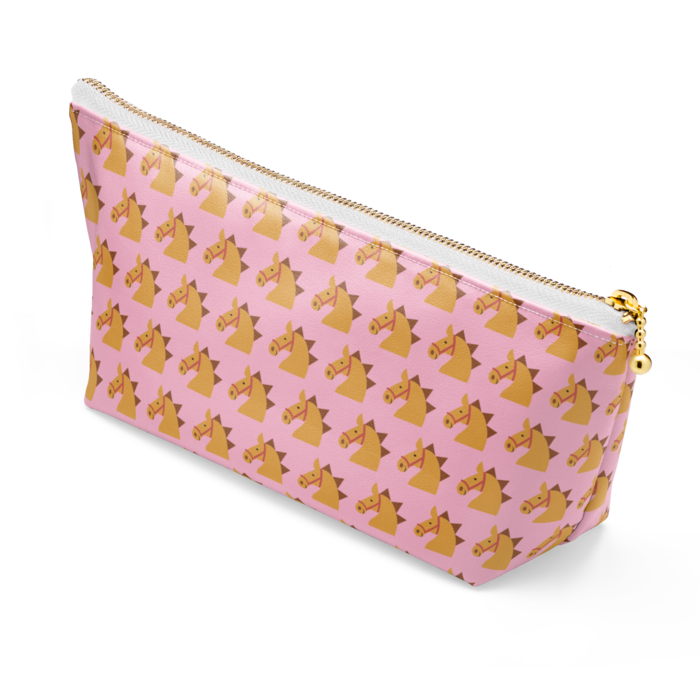 ピンク ポーチ - 長さ21.5cm / 高さ10cm - ホワイト(2)