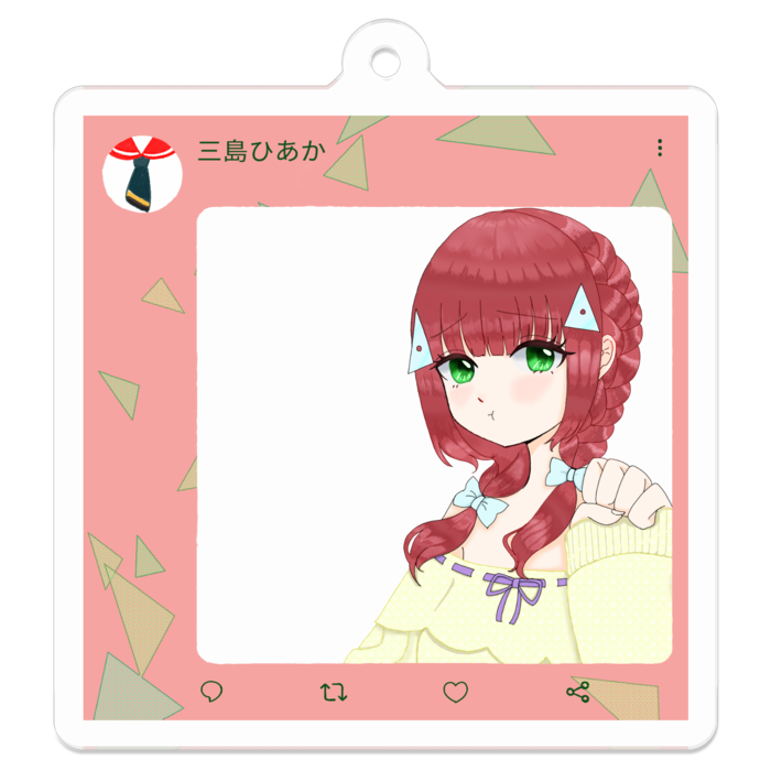 アクリルキーホルダー（コーティング） - 50 x 50 (mm)