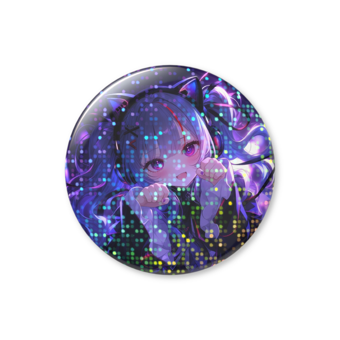 萌えver. ホログラム缶バッジ - 44mm