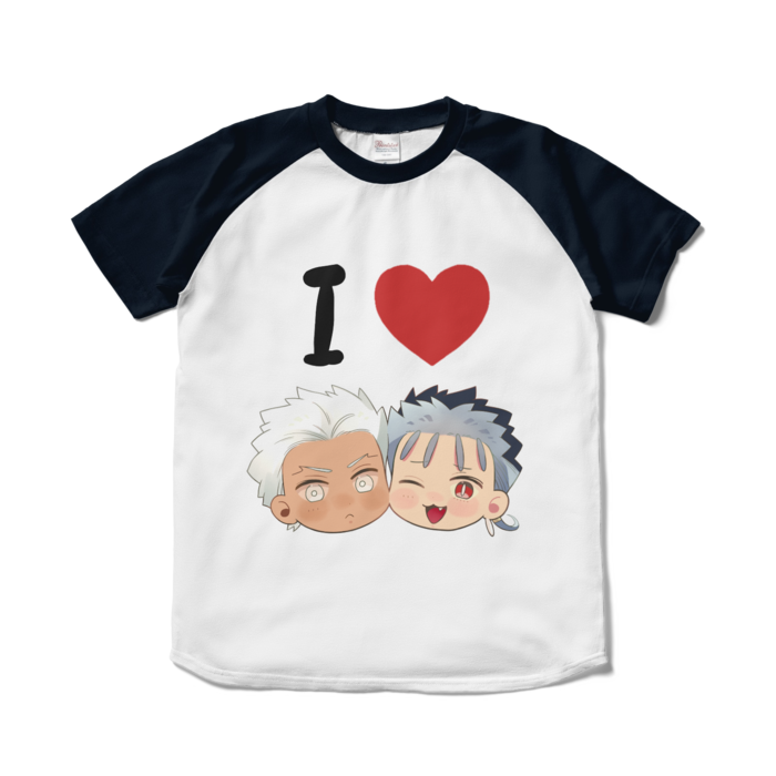 ラグランTシャツ - S - ホワイト×ネイビー